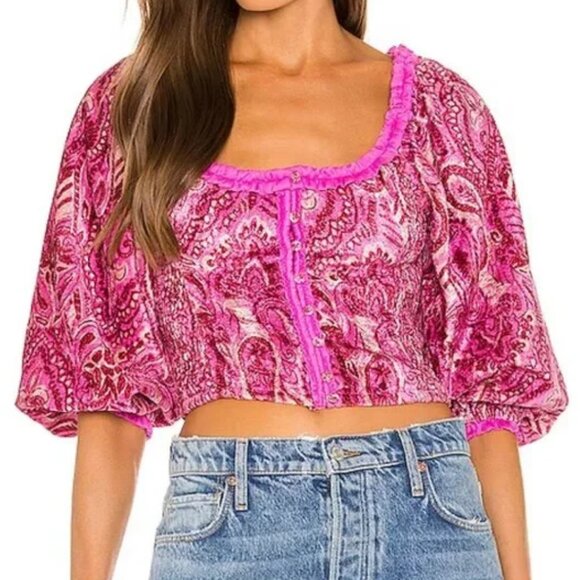 Free People Tops - Free People "Dare Me" velvet Top